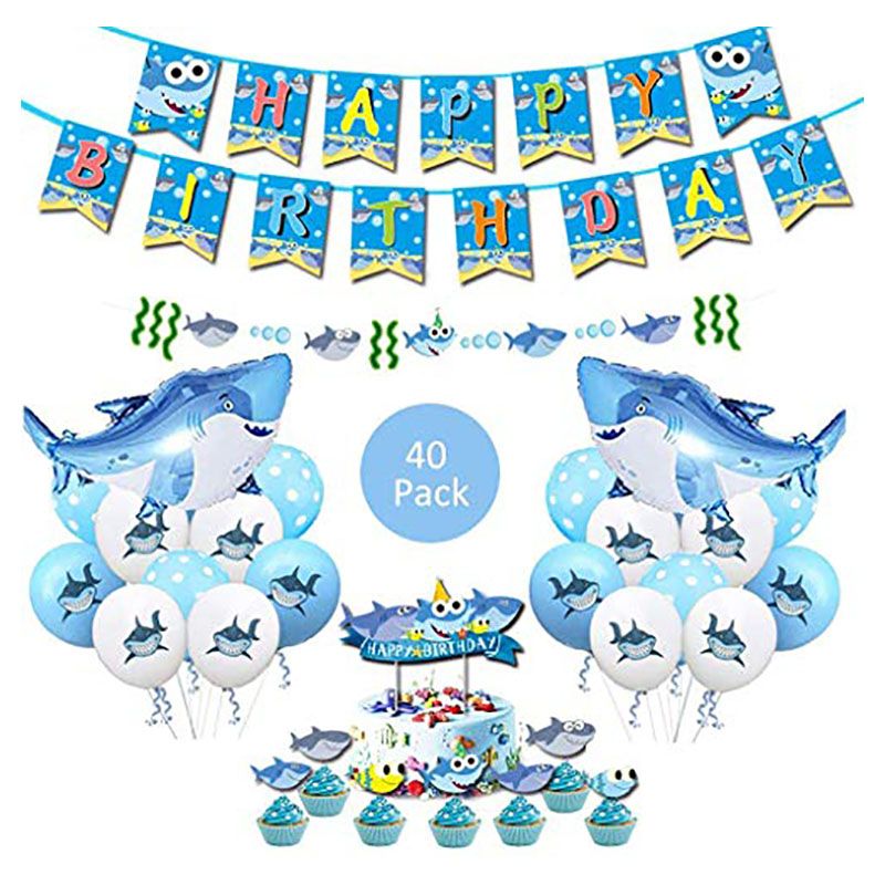 Brain Giggles - Baby Shark Birthday Decoration For Boys