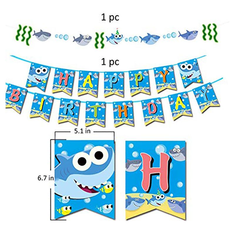 Brain Giggles - Baby Shark Birthday Decoration For Boys