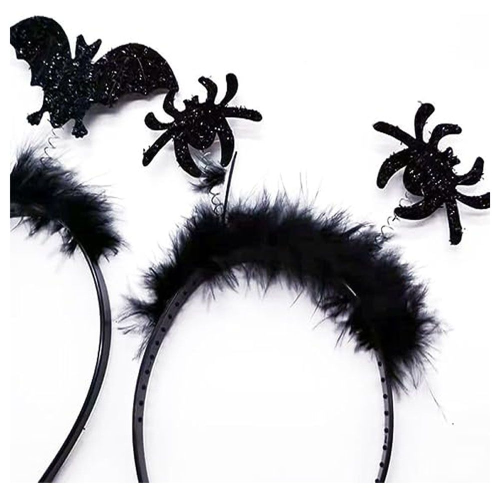 Brain Giggles - Halloween Black Spider Headband - Black