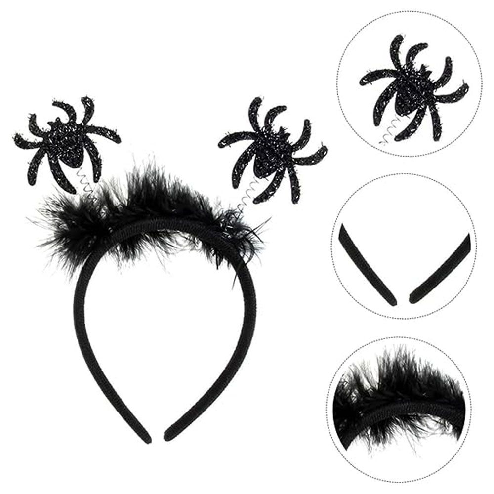 Brain Giggles - Halloween Black Spider Headband - Black