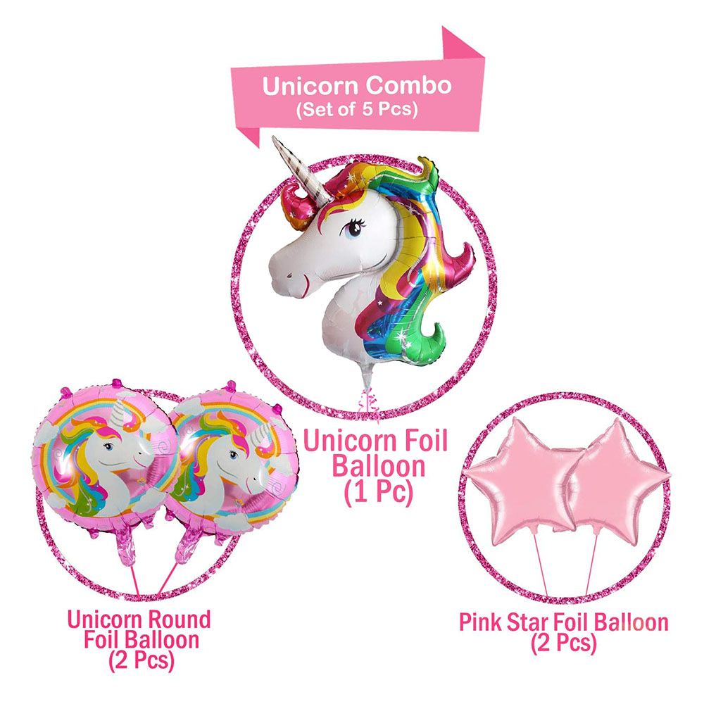 Brain Giggles - Unicorn Foil Balloons 4 pcs party decoration