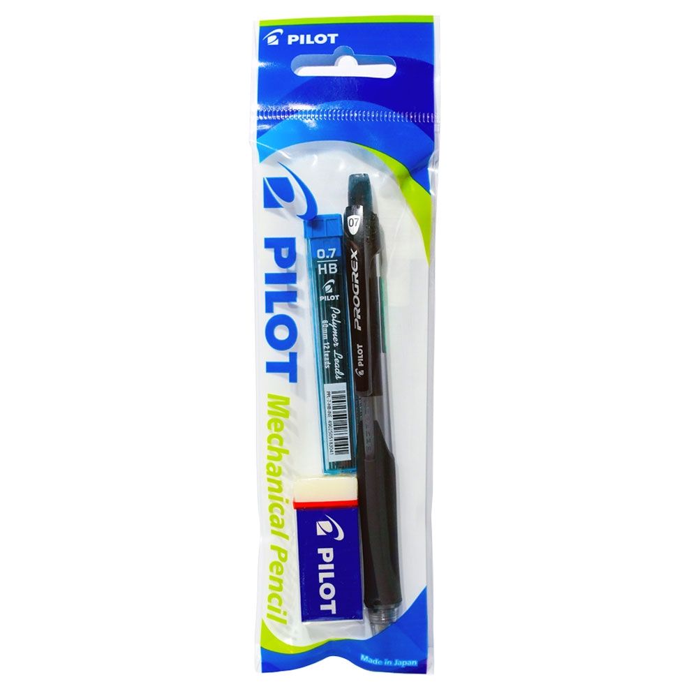 Pilot - Mechanical Pencil (0.7) + Lead + Eraser - Black