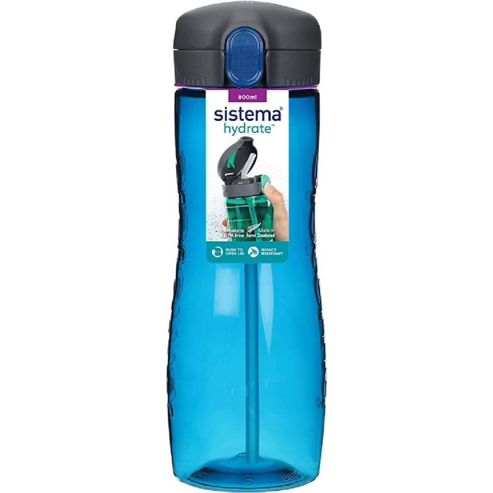 Sistema - 800ml Tritan Quick Flip Bottle - Blue