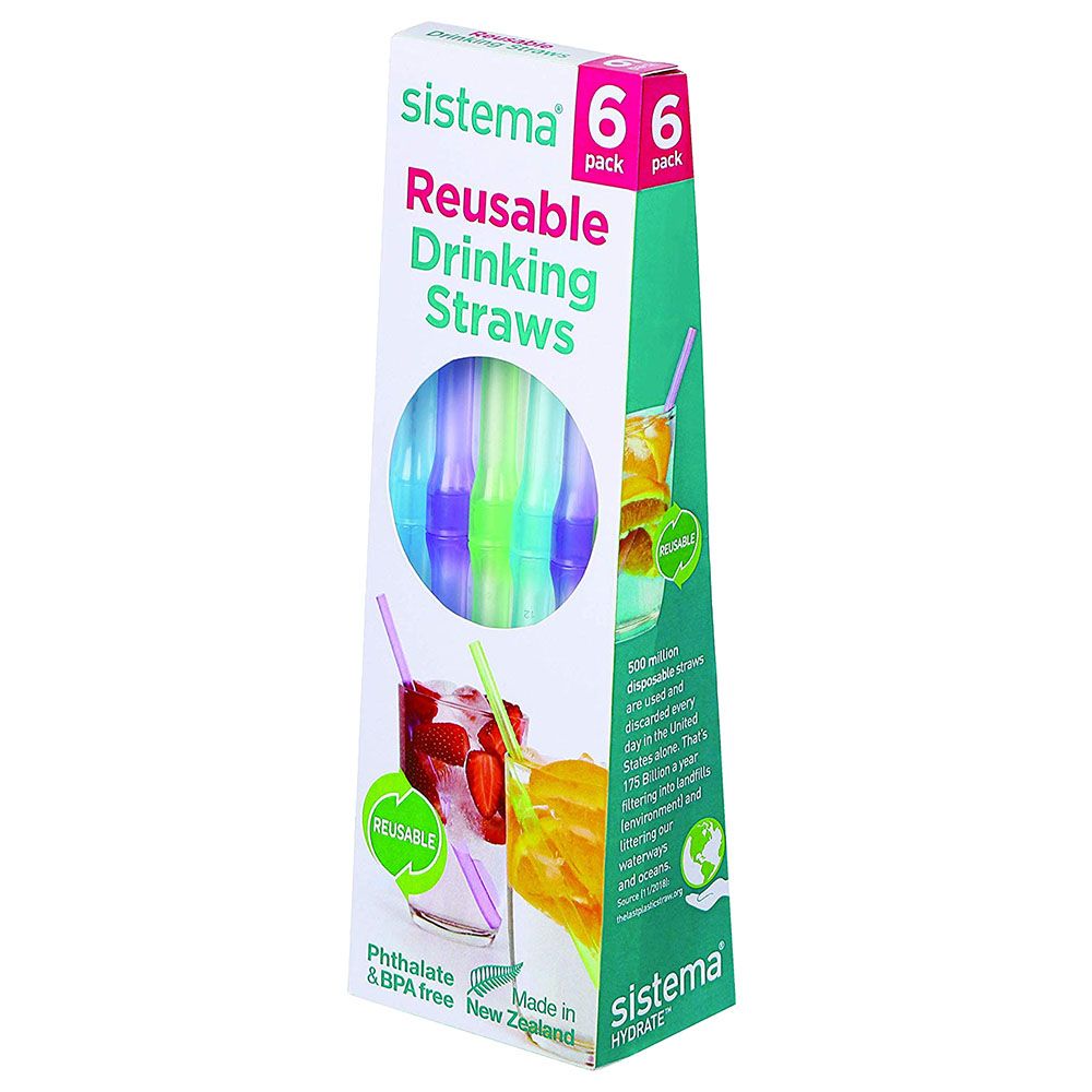 Sistema - 6pcs Reusable Drinking Straws