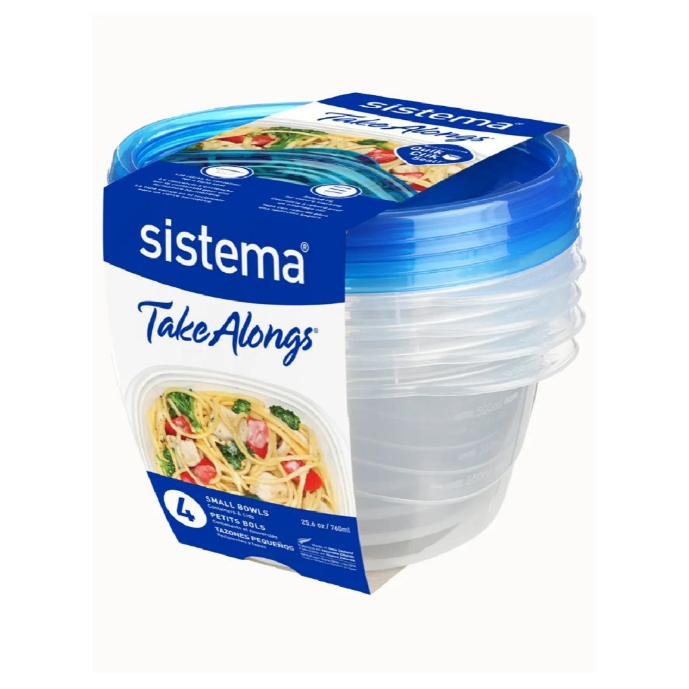 Sistema - Pack of 4 Takealongs Small Bowl - Blue