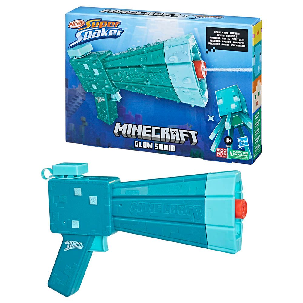 Hasbro - Nerf Super Soaker Minecraft Glow Squid Water Blaster