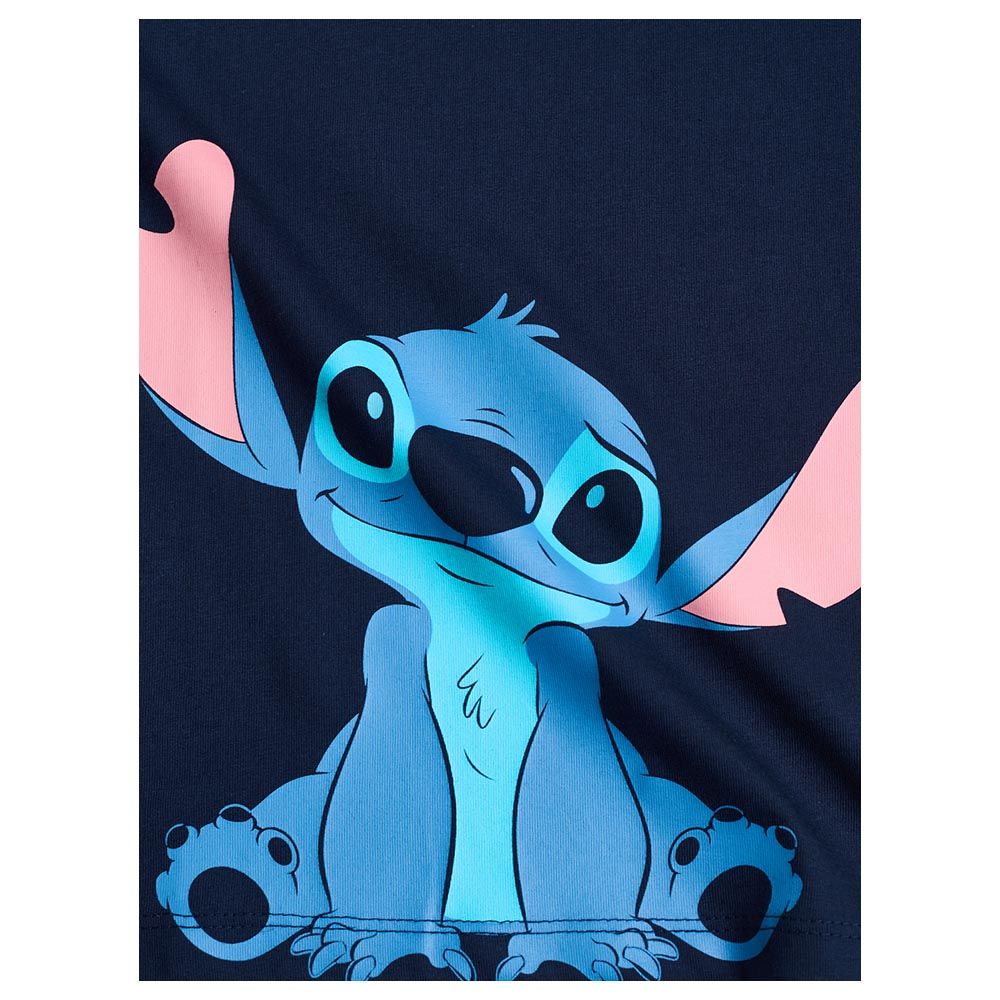 The Souled Store - Lilo & Stitch Cute Face Printed T-Shirt - Blue