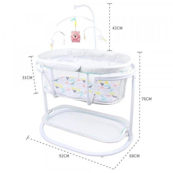 Little Angel - Baby Bassinet Portable Crib With Mesh, Music & Lights