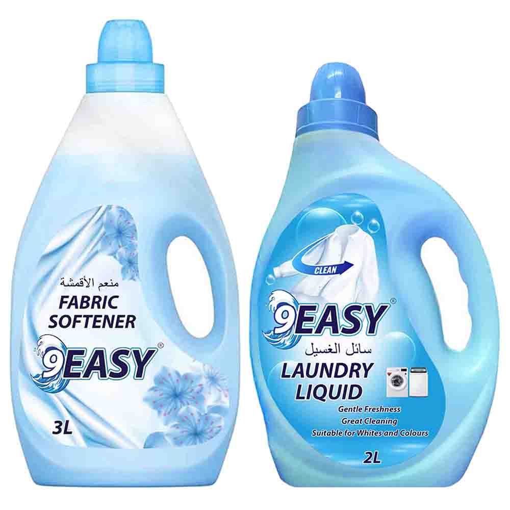 9Easy - Laundry Liquid - 2L + Fabric Softener - Blue - 3L