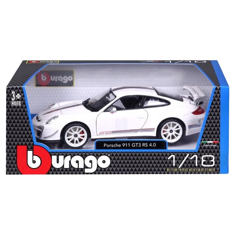 ببوراغو - لعبة سيارة بورش GT3RS 4.0 دايكاست - 1/18 - أبيض