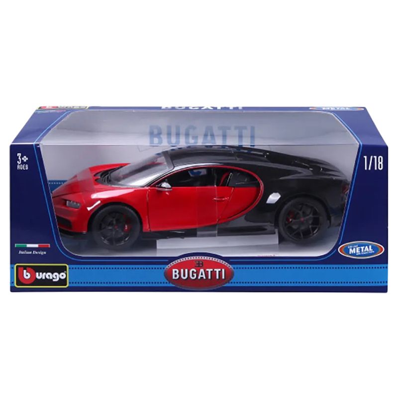 Bburago - 1/18 Bugatti Chiron Diecast Toy Car - Red