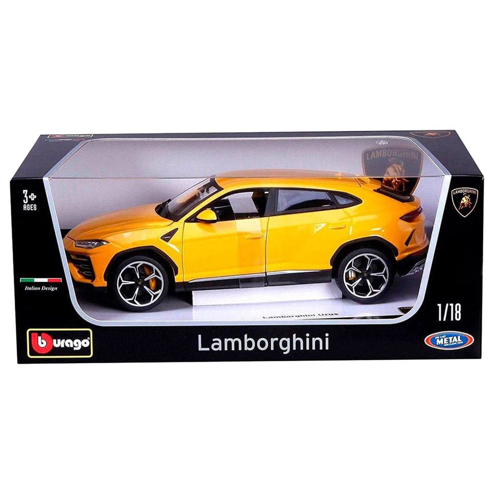 Bburago - 1/18 Lamborghini Urus Diecast Toy Car - Yellow