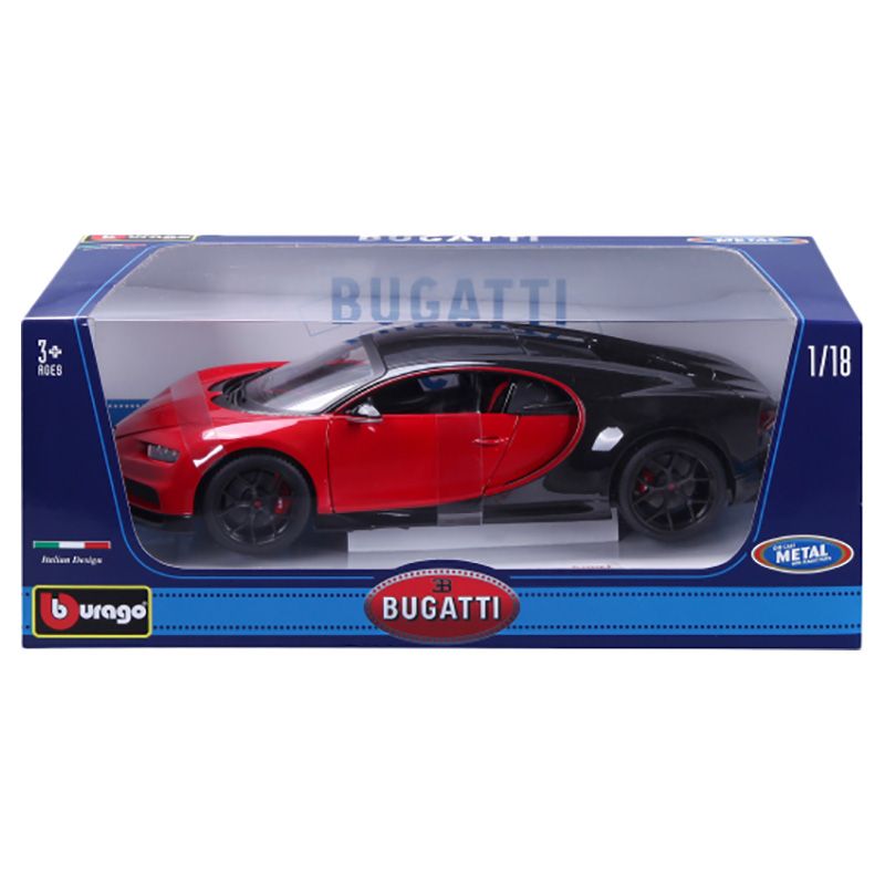 Bburago - Maisto Bugatti Chiron Sport Model Car - Black/Red