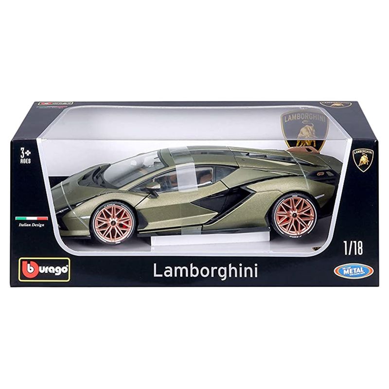 Bburago - 1/18 Lamborghini Sian FKP 37 Diecast Toy Car - Green