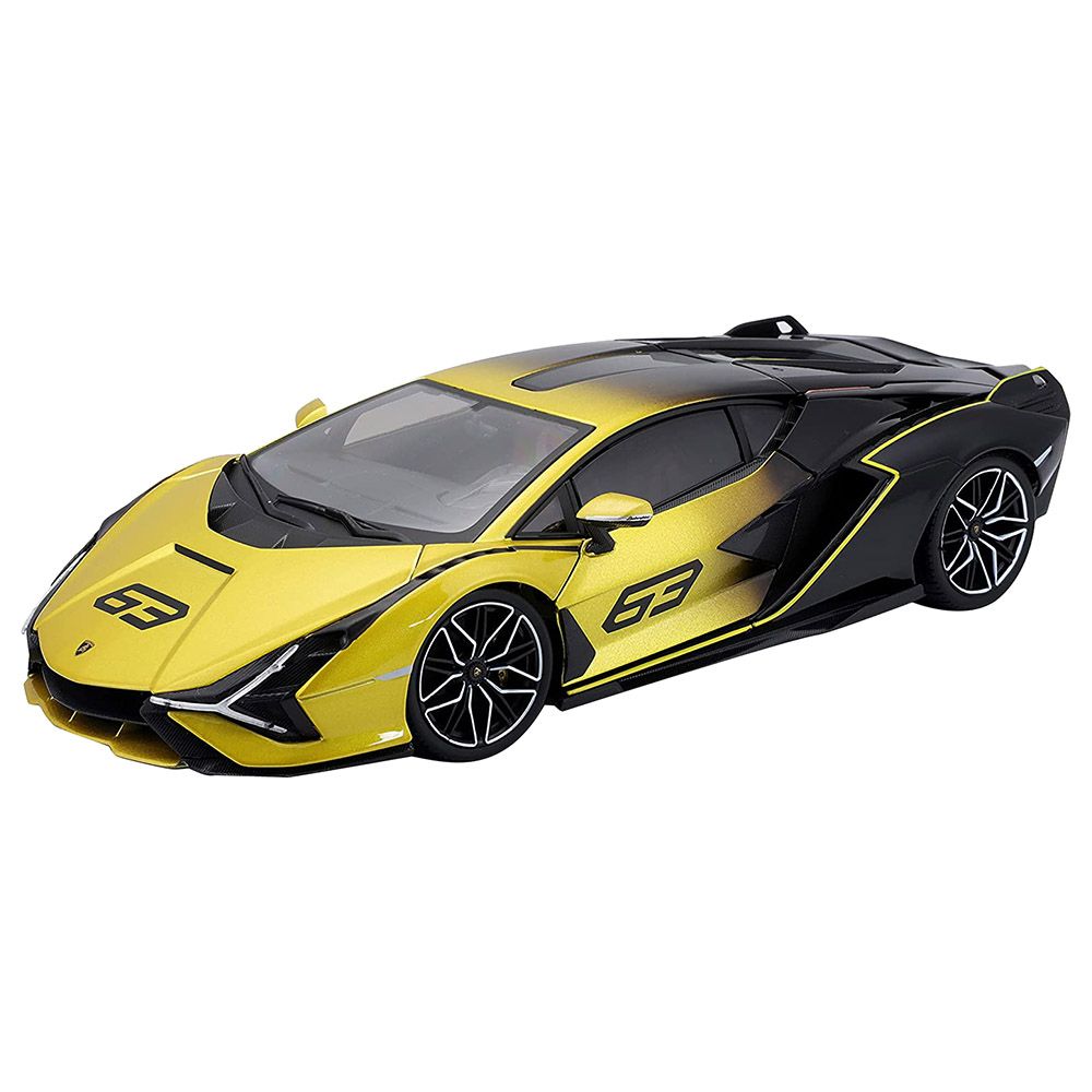 Bburago - 1/18 Lamborghini Sian FKP 37 Diecast Toy Car - Fade Yellow