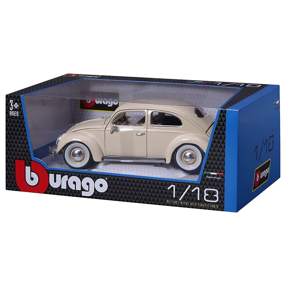 Bburago - 1/18 Volkswagen Kafer Beetle 1955 Diecast Toy Car - Cement