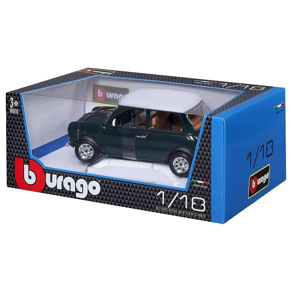 Bburago - 1/18 Mini Cooper 1969 Diecast Toy Car - Green