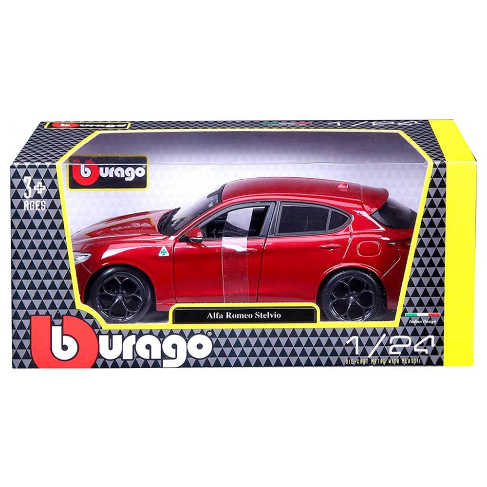 Bburago - 1/24 Alfa Romeo Stelvio Diecast Toy Car - Red