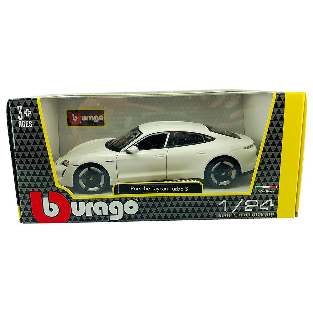 Bburago - 1/24 Porsche Taycan Turbo S Diecast Toy Car - White