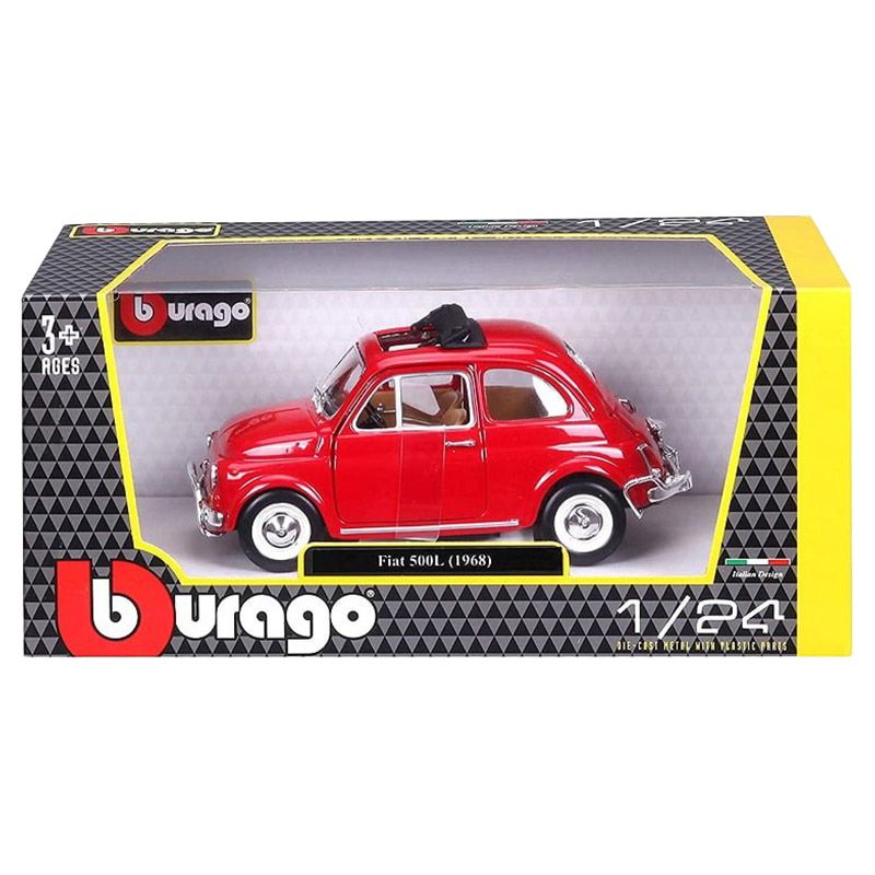 Bburago - 1/24 Fiat 500L 1968 Diecast Toy Car - Red