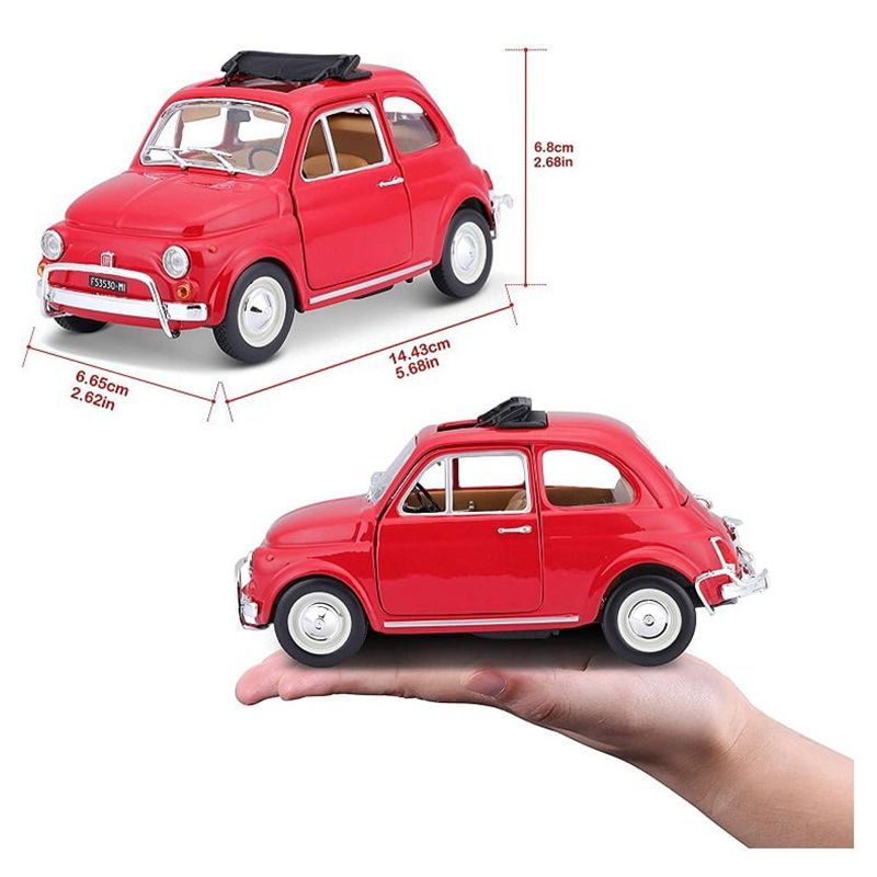 Bburago - 1/24 Fiat 500L 1968 Diecast Toy Car - Red