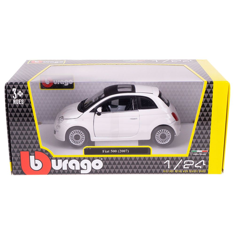 Bburago - 1/24 Fiat 500 Diecast Toy Car - White