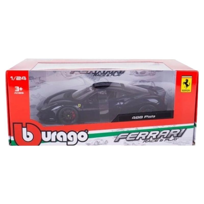 Bburago - 1/24 Ferrari Race & Play 488 Pista Diecast Toy Car - Blue