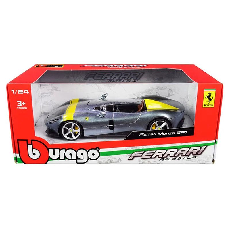 Bburago - 1/24 Ferrari Monza SP1 Diecast Toy Car - Grey