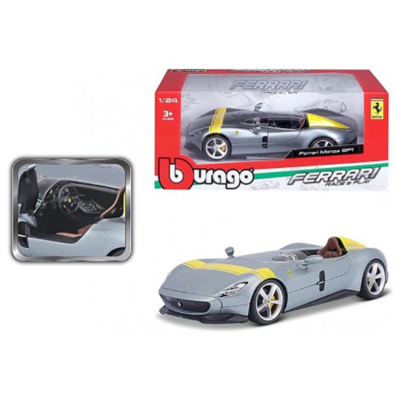 Bburago - 1/24 Ferrari Monza SP1 Diecast Toy Car - Grey