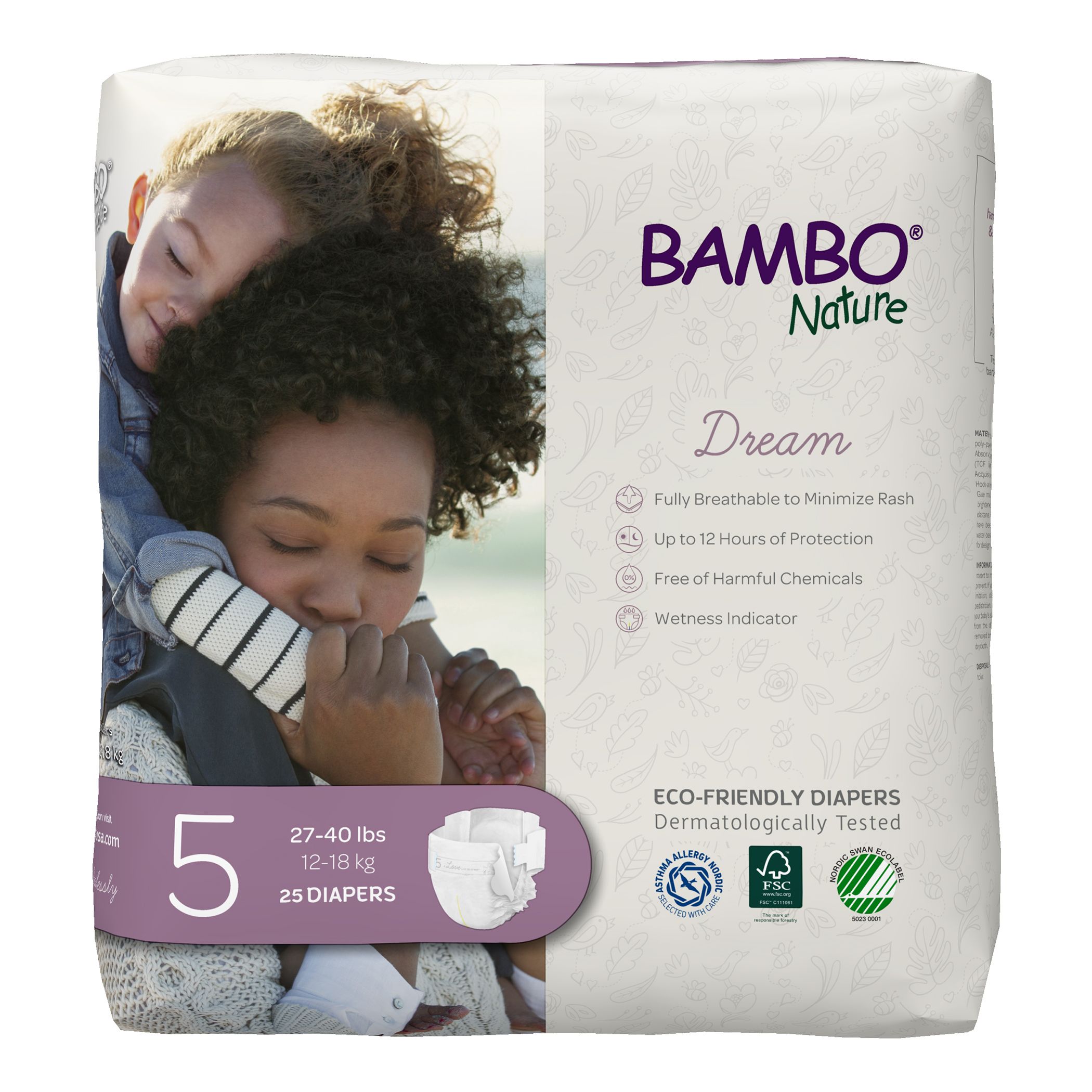 Bambo Nature - Eco-Friendly Diapers, Size 5, 12-18kg 25pcs