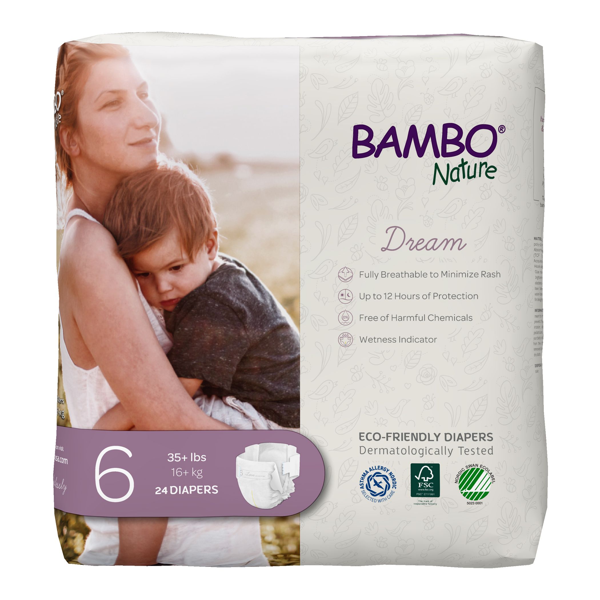 Bambo Nature Eco-Friendly Diapers, Size 6, 16+Kg 24 Diapers