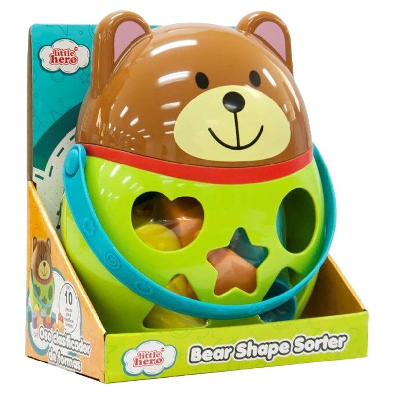 Little Hero Bear Shape Sorter Bucket 10pcs