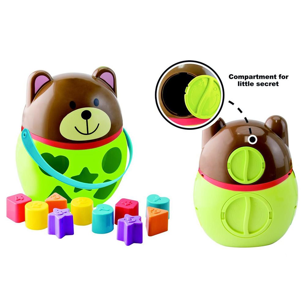 Little Hero Bear Shape Sorter Bucket 10pcs