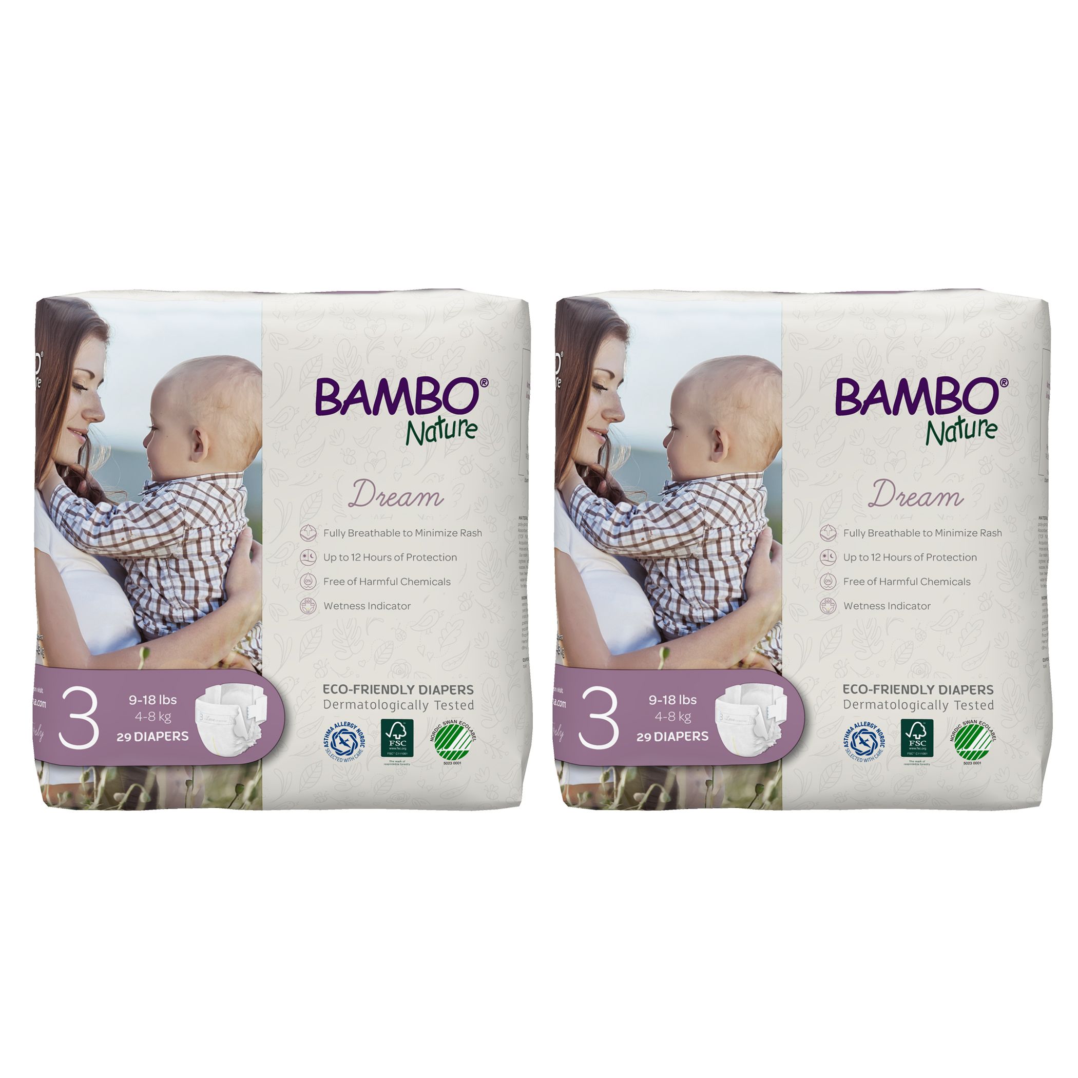 Bambo Nature Eco-Friendly Diapers Value Pack - Size 3, 4-8Kg - 58pcs