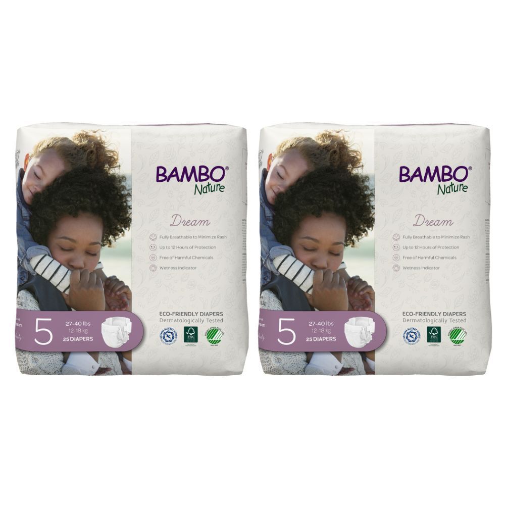 Bambo Nature - Eco-Friendly Diapers, Size 5, 12-18kg 50pcs - Value Pack