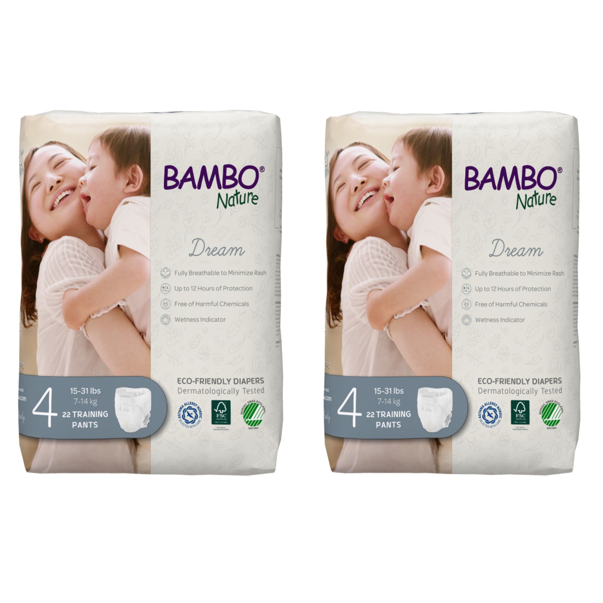 Bambo Nature - Eco-Friendly Diaper Pants, Size 4, 7-14kg 44 pcs, Value Pack