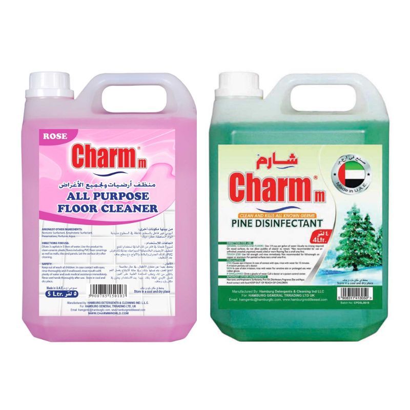 Charmm - Pine Disinfectant 4L+ Charmm Floor Cleaner Rose 5L