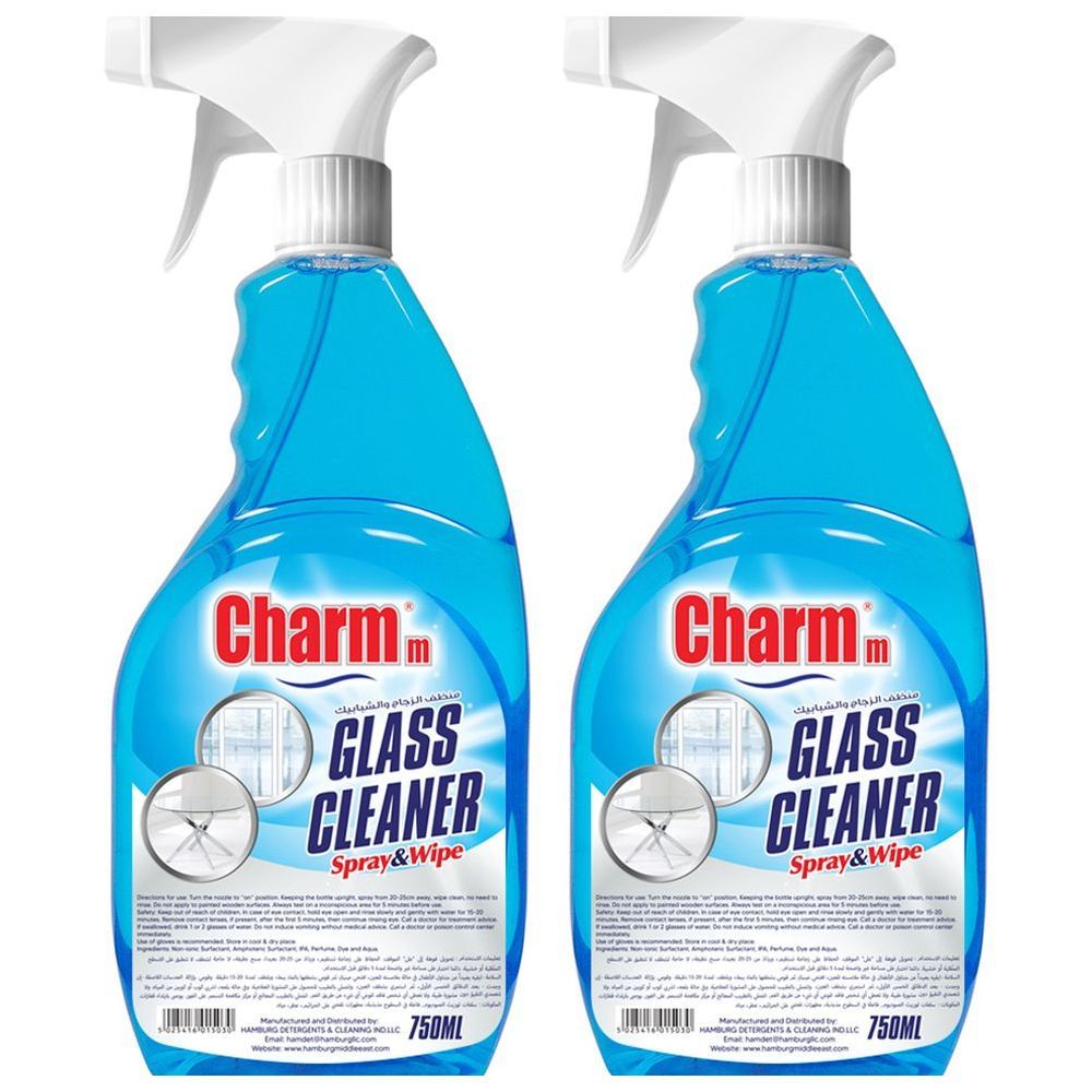 Charmm - Pack of 2 Window & Glass Cleaner - Blue 750ml