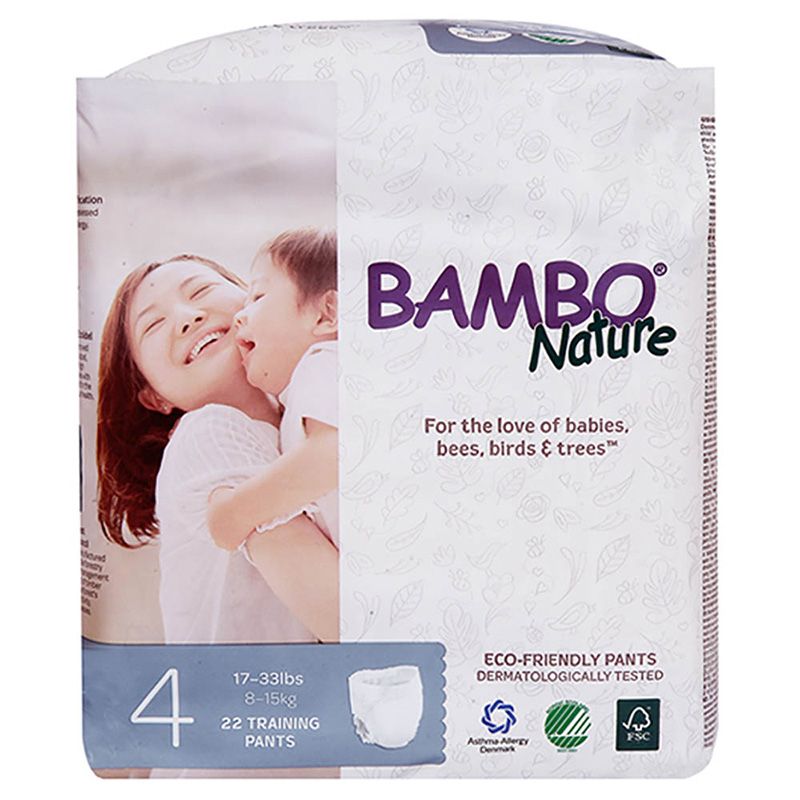 Bambo Nature - Eco-Friendly Diaper Pants, Size 4, 7-14kg 110 pcs, Mega Pack of 5