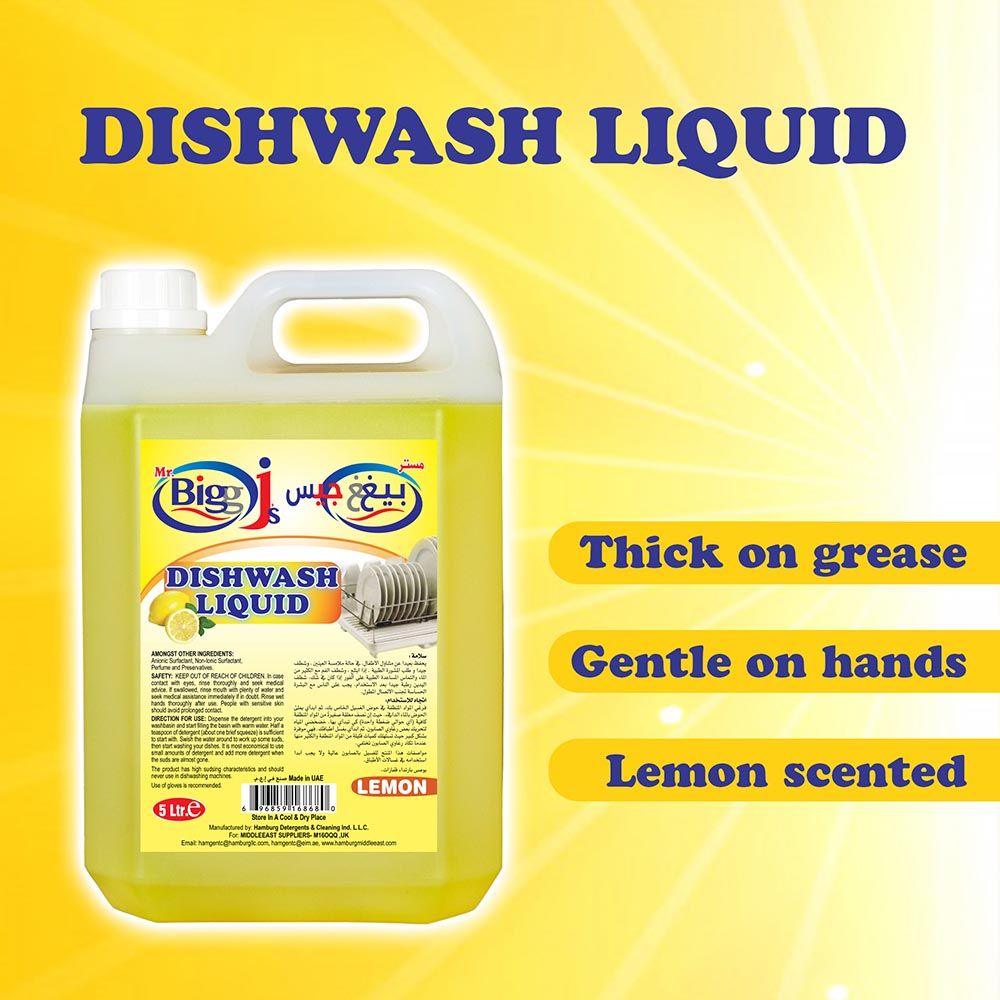 Mr. Bigg J's - Dish Washing Liquid Lemon 5L