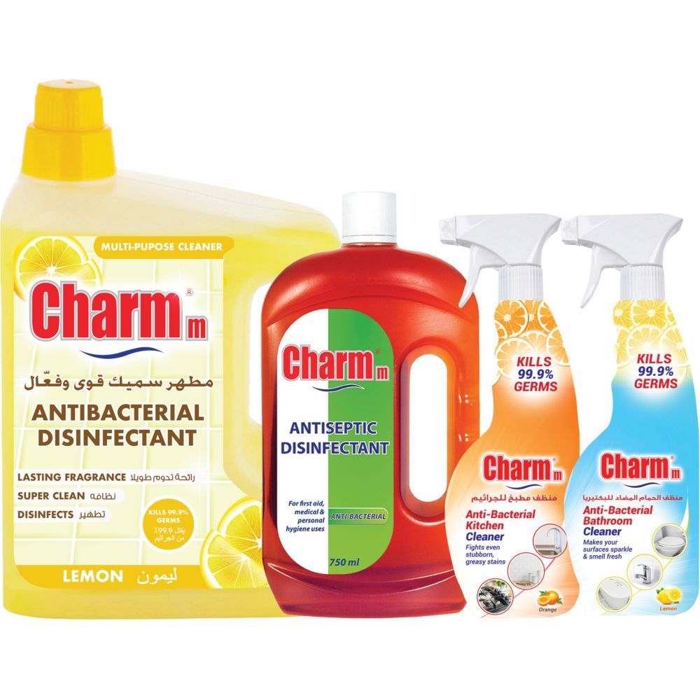 Charmm - Lemon Antibacterial Bathroom Cleaner Combo Pack