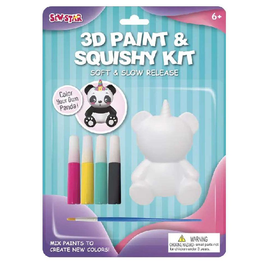 Sew Star - DIY 3D 4 Colors Squishi Panda Paint Drawing Kit