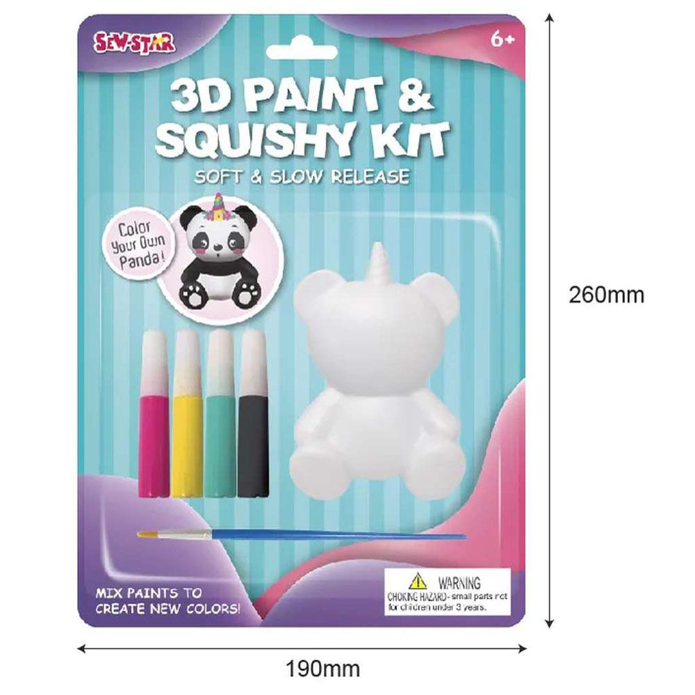 Sew Star - DIY 3D 4 Colors Squishi Panda Paint Drawing Kit