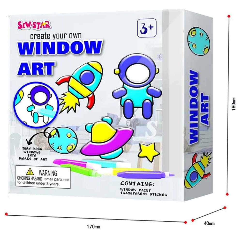 Sew Star - Window Art & Fun Paint Your Rocket & Astronaut DIY Kit