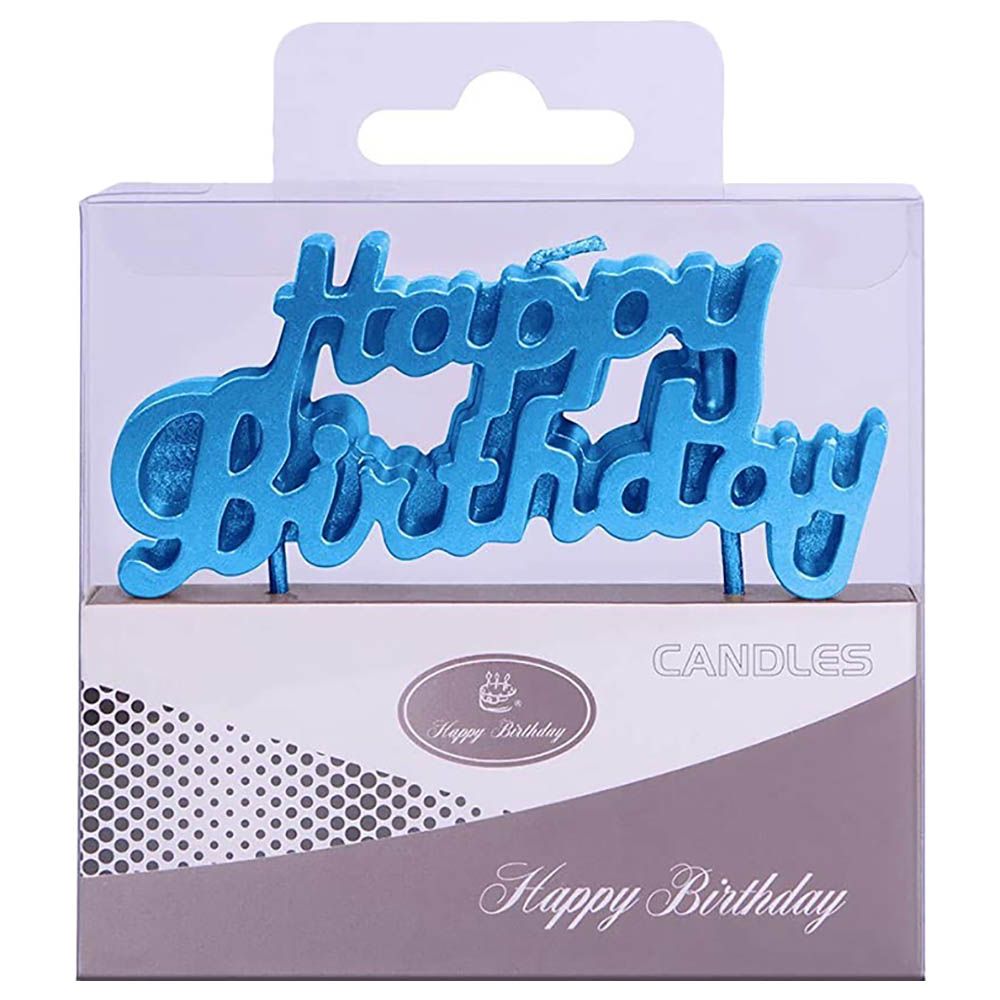 Highland - Happy Birthday Candle Cake Topper - Blue