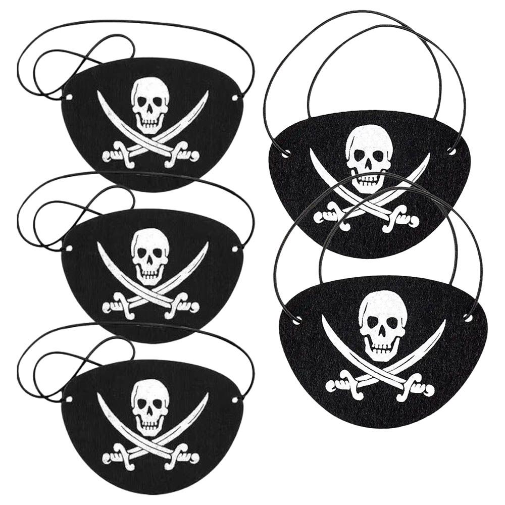 Highland - Pirate Eye Patches Halloween Accessory - Black - 5 pcs