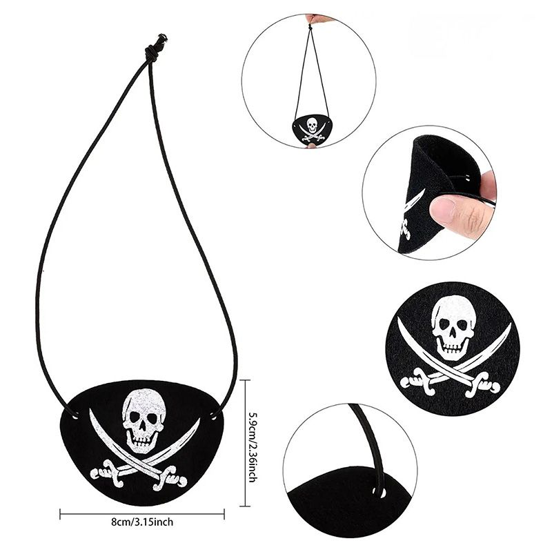 Highland - Pirate Eye Patches Halloween Accessory - Black - 5 pcs