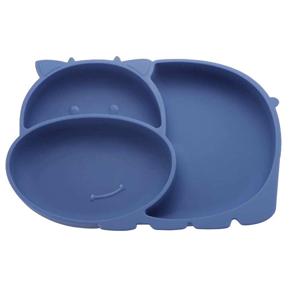 Highland - Blue Hippo Baby Plate & Utensils Feeding Set