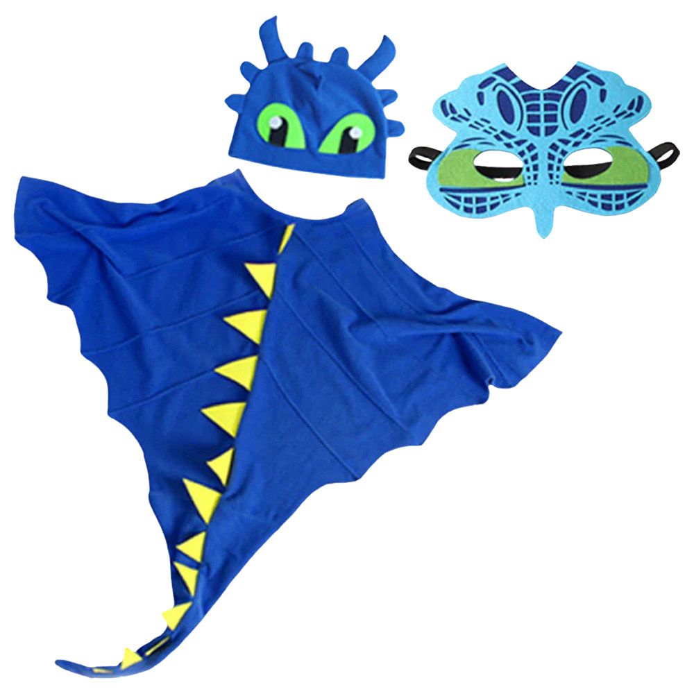 Highland - Dinosaur Cape Hat Mask Costume for Kids - Blue