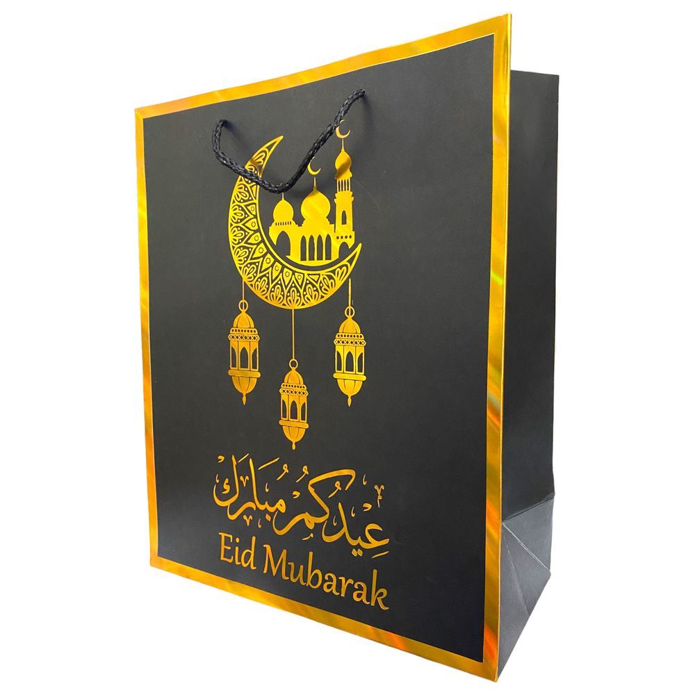 Highland - Black & Gold Eid Mubarak Gift Bags - Large - 6pcs